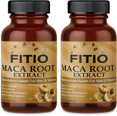 FITIO Nutrition Maca Root Extract Capsules for Reproductive Health (Pack Of 2) Pro(2 x 60 Capsules)