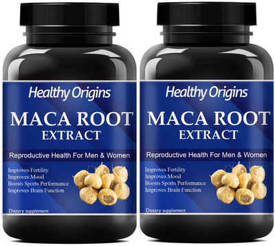 Healthy Origins Maca Root Capsules Enriched with Maca Root Extract for Men (Pack Of 2) Ultra(2 x 60 No)