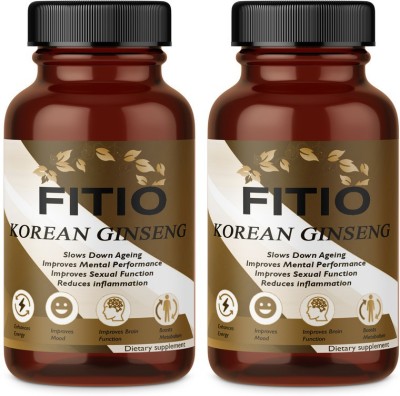 FITIO Korean Ginseng Root Extract, 60 Capsule (Pack Of 2) Ultra(2 x 60 No)