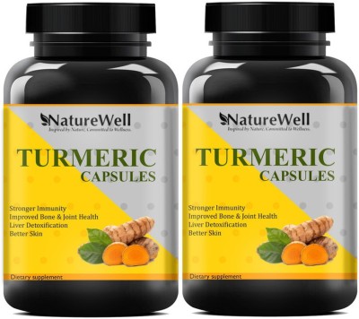 Naturewell TURMERIC CURCUMIN Capsules (Pack Of 2) Pro(2 x 60 No)