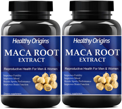 Healthy Origins Maca Root Capsules Enriched with Maca Root Extract for Men (Pack Of 2) Premium(2 x 60 No)