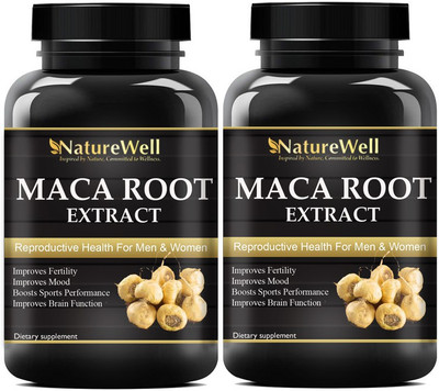 Naturewell Maca Root Extract Capsules for Reproductive Health (Pack Of 2) Pro(2 x 60 No)