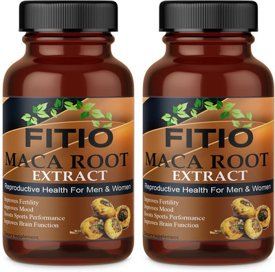 FITIO Maca Root Capsules Enriched with Maca Root Extract for Men (Pack Of 2) Pro(2 x 60 No)