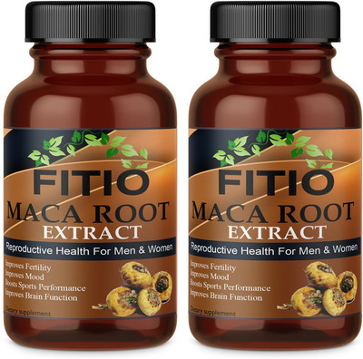 FITIO Maca Root Capsules Enriched with Maca Root Extract for Men (Pack Of 2) Premium(2 x 60 No)