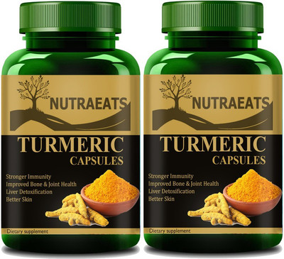NutraEats Advanced Turmeric Capsules - 800mg - 120 Vegetarian Capsules (Pack Of 2) Pro(2 x 60 No)
