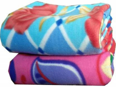 MeterMent Floral Single Fleece Blanket for  Mild Winter(Polyester, Multicolor)