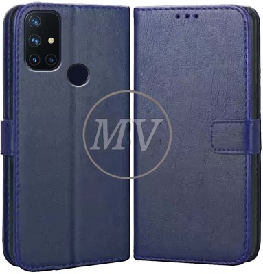 MV Flip Cover for OnePlus Nord N10 5G(Blue, Cases with Holder, Pack of: 1)