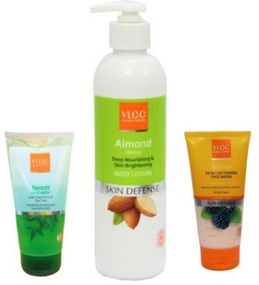 VLCC Body Lotion & Anti Tan face wash & Neem face wash combo pack of 3(3 Items in the set)