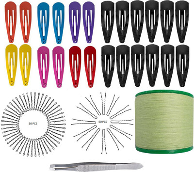 Shihen Hair Accessories Set of 50 Juda Pins 50 Hair Pins 6 Pair Black Tic Tak Pins 6 Pair Multi Tic Tak Pins with Eyebrow Threading Thread and Tweezers Free for Salon and Palor Use(114 Items in the set) Shihen Hair Accessories Set of 50 Juda Pins 50 Hair Pins 6 Pair Black Tic Tak Pins 6 Pair Multi Tic Tak Pins with Eyebrow Threading Thread and Tweezers Free for Salon and Palor Use(114 Items in the set)