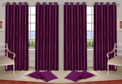 Mclimb 152.1 cm (5 ft) Polyester Semi Transparent Window Curtain (Pack Of 5)(Plain, WINE5B)