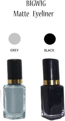 Bigwig MATTE WATER-PROOF COLOR EYELINER ,Pack of 2 ( GREY , BLACK ) 7 ml(MULTICOLOR)