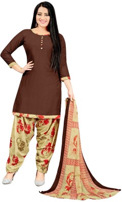 Aumki Crepe Floral Print Kurta & Patiyala Material