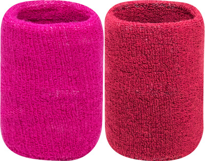 Neska Moda Unisex Wrist Support/Wrist Band-Free Size Wrist Support(Pink, Maroon)