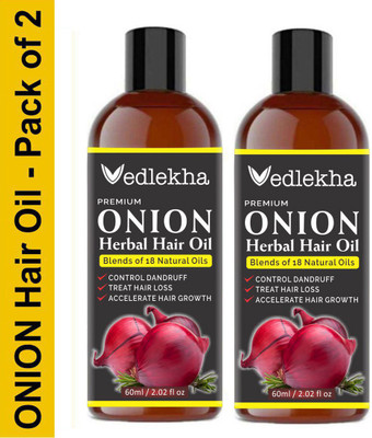 Vedlekha Onion Hair Oil with 14 Essential Oils Hair Oil(120 ml)