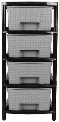 N H Enterprise Utensil Kitchen Rack Plastic Multipurpose 4 Layer Standard Size ( Grey ) Drawer