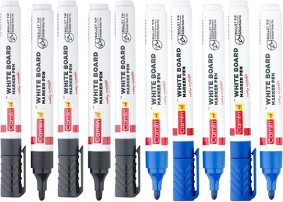 Camlin White Board Marker(Set of 10, Black, Blue)