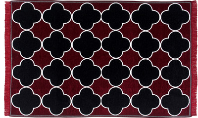 Linen Basics Velvet Floor Mat(Maroon, Black, Large)