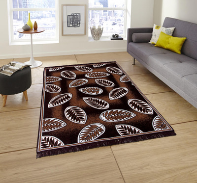 Linen Basics Velvet Floor Mat(Brown, Large)