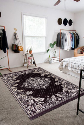 Linen Basics Polyester Floor Mat(Brown, Large)