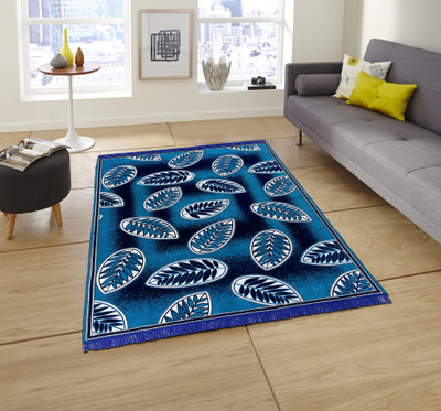 Linen Basics Velvet Floor Mat(AQUA BLUE, Large)