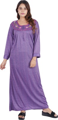 Asaaskm Women Nighty(Purple)