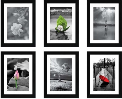 Stuthi Arts Wood Wall Photo Frame(Black, 6 Photo(s), 6x8-6)