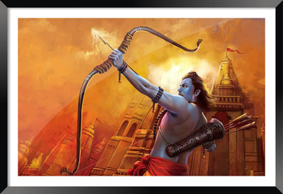Bhawana Creation SHREE RAM ANGRY FRAME Digital Reprint 8 inch x 10 inch Painting(Without Frame)