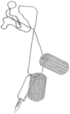 Shopping Dust Military Locket Dog Tag Chain With Plain Black Dog Tag Silver Stainless Steel Pendant