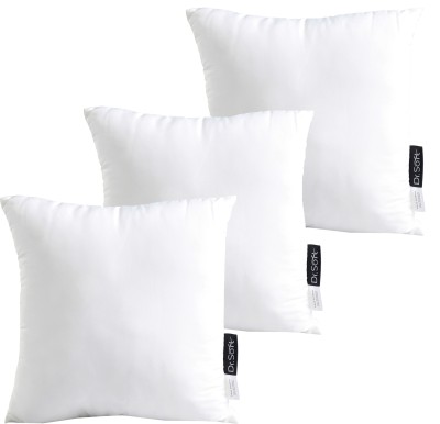 Dr.Soft Polyester Fibre Solid Cushion Pack of 3(White)