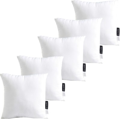 Dr.Soft Polyester Fibre Solid Cushion Pack of 5(White)