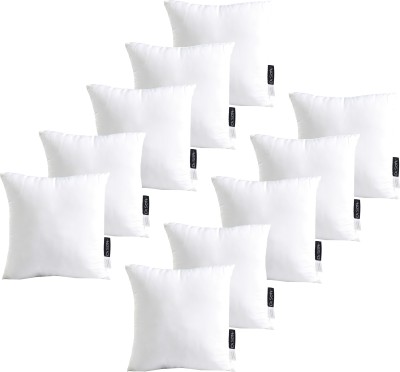 Dr.Soft Polyester Fibre Solid Cushion Pack of 10(White)