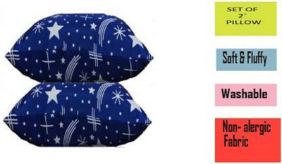 Navi collection Polyester Fibre Abstract Sleeping Pillow Pack of 2(Blue)