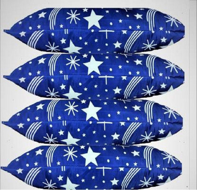 Navi collection Polyester Fibre Abstract Sleeping Pillow Pack of 4(Blue)