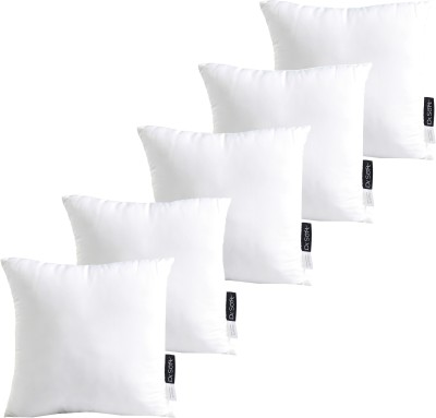 Dr.Soft Polyester Fibre Solid Cushion Pack of 5(White)