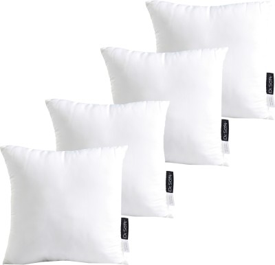 Dr.Soft Polyester Fibre Solid Cushion Pack of 4(White)