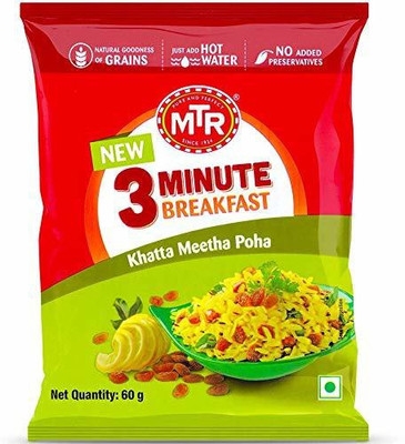 MTR 3 MIN KHATTA MEETHA POHA 60 GRAMS PACK OF 7 420 g(Pack of 7)