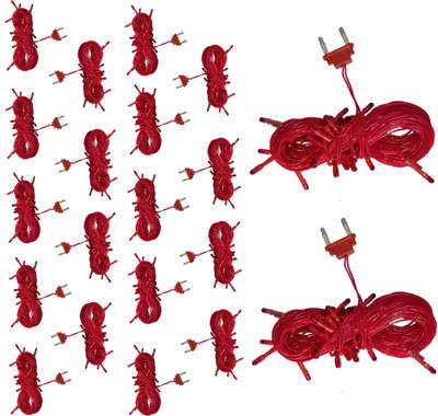Shankypal 26 LEDs 8.08 m Red Steady String Rice Lights(Pack of 20)