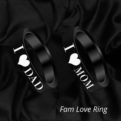 MIKADO Black Alloy Parent's Love Ring Alloy Ring