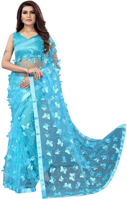 Dharmi Creation Printed Bollywood Net Saree(Light Green)