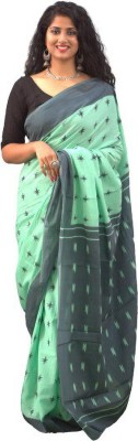 KRISHNA FASHION Printed Daily Wear Pure Cotton Saree(Light Green)