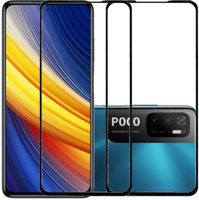 VIGHNAD Edge To Edge Tempered Glass for Poco X4 Pro 5G(Pack of 2)