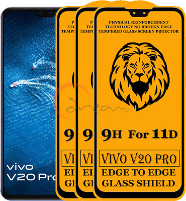 Express Buy Edge To Edge Tempered Glass for Vivo V20 Pro(Pack of 3)