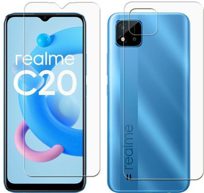 SOMTONE Front and Back Tempered Glass for REALME C20(Pack of 1)