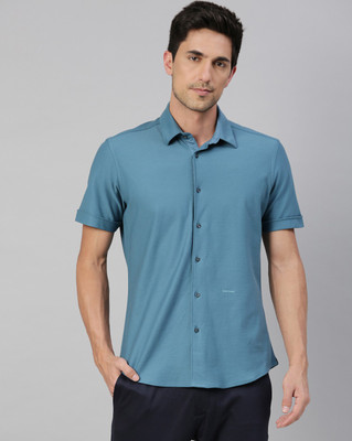 RARE RABBIT Men Solid Casual Blue Shirt
