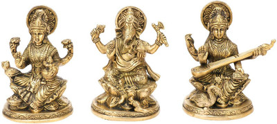 DAS TRADERS Decorative Showpiece  -  12 cm(Brass, Gold)