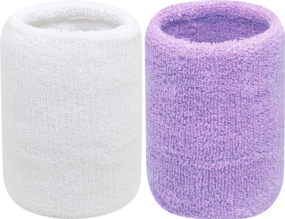 Neska Moda Cotton Wrist Band Fitness Band(White, Purple, Pack of 2)