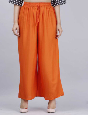GOGGIAN Regular Fit Women Orange Trousers