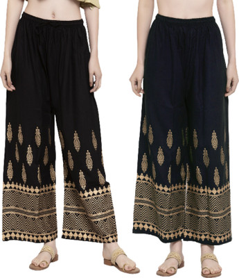 STYLE PREZONE Relaxed Women Black, Blue Trousers