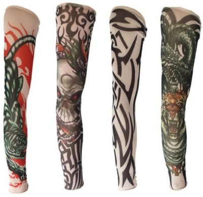 Nevy Nylon Arm Sleeve For Men & Women With Tattoo(Free, Multicolor)