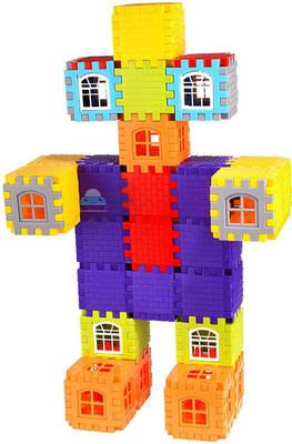 BLACK BIRD Building Blocks Set Educational Construction Toy Puzzles Learning Activity Game for Kids Toys ,Toys for Boys,Girls,Children Toys for 2,3,4,5 Years (100+ House Block)(Multicolor)